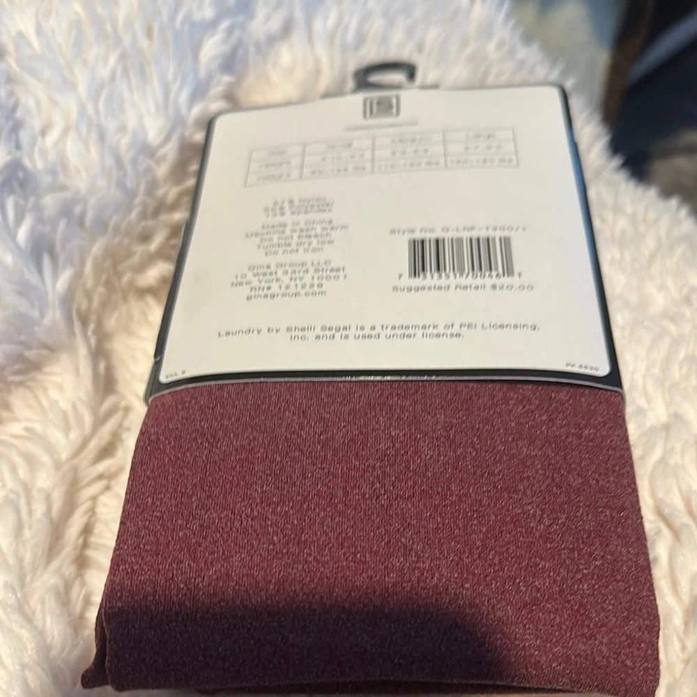 Laundry by Shelli Segal Heather Footed Tights Size L